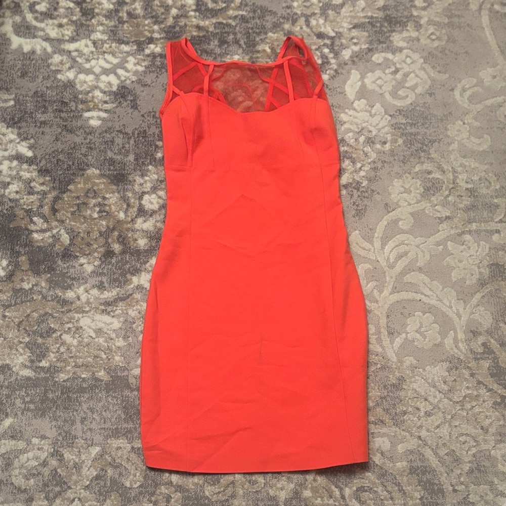 Orange Pink Sleeveless Bodycon Dress Size Medium